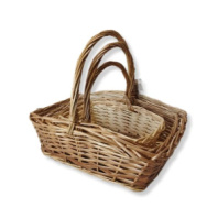 Набор корзин ива, 3 шт, D40*28*Н15*12*НН35; D33*25*Н14*10*НН30; D29*20*Н11*8*НН25, натуральный