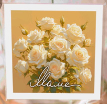 Карточка "Маме (белые розы)" К453