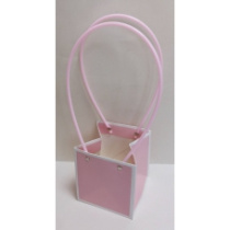 Пакет матовый "Мастхэв с белой окантовкой" 12,5*11,5*12,5см пудровый