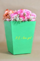 Трапеция с дном большая 225*180*180 с золот. тиснением "P.s. I love you" зеленый Трапеция с дном большая 225*180*180 с золот. тиснением "P.s. I love you" зеленый