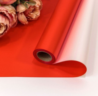 Плёнка 0,58*10м 275г двухсторонняя 60мкм Алый/Серебристый