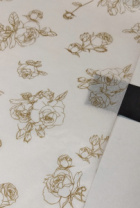 Тишью бумага "Кружевная роза" 50*70 см 20 листов белый/золотой