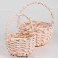 Корзины из ивы 24*13/26, 18*11/23, 2шт, круг, персиковый
