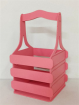 Декоративный ящик из фанеры реечный квадратный 140*125*h240 лососевый