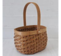 Корзина плетеная из бересты (секвойя) овальная 20.5*14*13/28.5cm Медовый