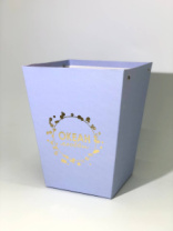 Трапеция с дном большая 225*180*180 с золот. тиснением "Океан любви" светлый сиреневый