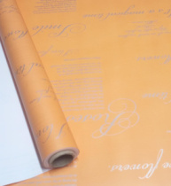 Полипленка матовая 80 мкр 60 см*8 м "Стихи" оранжевый/серебро