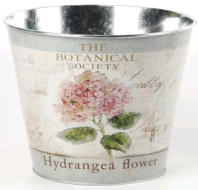 Декоративное кашпо "Цветок гортензии" D20.7XH16,5CM/B14.5, св.розовый, металл Декоративное кашпо "Цветок гортензии" D20.7XH16,5CM/B14.5, св.розовый, металл