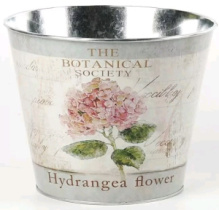 Декоративное кашпо "Цветок гортензии" D20.7XH16,5CM/B14.5, св.розовый, металл