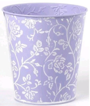 Декоративное кашпо D14XH14,5/B10СМ, св.сиреневый, металл