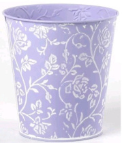 Декоративное кашпо D14XH14,5/B10СМ, св.сиреневый, металл