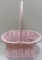 Корзина плетеная (искусств.ротанг): 26*19*14H 35HH, 1 шт., св.-розовый Корзина плетеная (искусств.ротанг): 26*19*14H 35HH, 1 шт., св.-розовый
