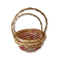 Набор корзин из ивы 2 шт D30; 33*H13*HH34  D25; 28*H12*HH29  D23, красн/белый