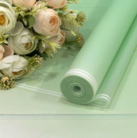 Плёнка 59см 800г матовая с двойной белой полосой 55мкм бледно-зеленый 