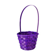 Корзина плетеная (бамбук), D13xH9.5/28см фиолетовый Корзина плетеная (бамбук), D13xH9.5/28см фиолетовый