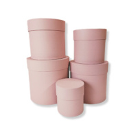 Коробки круглые набор из 5-ти (10*10/13*13/15*15/16*16/18*18) .нежно-розовый