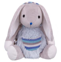 Игрушка мягконабивная ТМ "Relana" Зайчик в меховом голубом худи с карманом, 19 см, в/п 19*11*10 см
