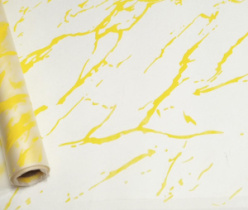 Пленка матовая с рисунком 50 мкр "Мрамор" желтый 60см*10 ярд ± 5%