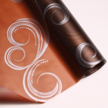 Пленка Пудровая 40мкр Завитки серебро/шоколад 70 см*10 ярдов ± 5%