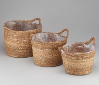 Набор корзин(рогоз): D29xH23  BD25, D25xH19  BD20, D22xH17   BD17, 3 шт.