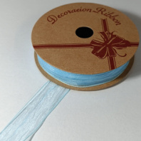 Лента органза "Браш" 25 mm*10 ярд голубой Лента органза "Браш" 25 mm*10 ярд голубой