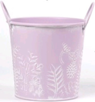 Декоративное кашпо "Летний луг" 18,5XD16,5XH15,5/19,5СМ BD13СМ, св.сиреневый, металл