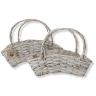 Набор корзин плетеных (ива) 2шт  44х17х14х19CM/36х12х11х15CM белый