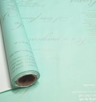 Полипленка матовая 80 мкр 60 см*8 м "Стихи" морская волна/серебро