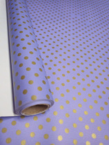 Полипленка матовая 80 мкр 60 см*8 м "Крафтовый горох" сиреневый/золото