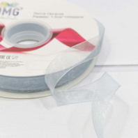 Лента Органза 1,5см*100ярд Серо-голубой 1/18 1/72