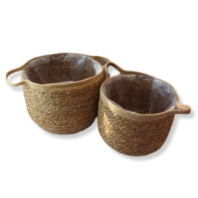 Набор корзин плетеных(рогоз): D35xH28 BD30, D30xH25 BD26, 2 шт.