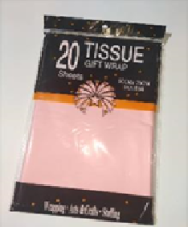 Тишью Бумага, 20  листов в упаковке, 30 грамм, 50cmx66cm, цв. розовый