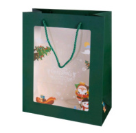 Пакет с окном "Новый Год" 32x26x12cm зеленый Пакет с окном "Новый Год" 32x26x12cm зеленый