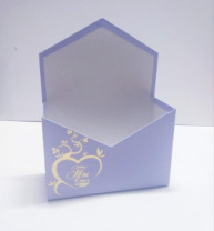 Конверт 180*240*70 с золот. тиснением "Ты в моем сердце" светло-сиреневый