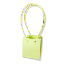 Пакет под цветы 11,5*10,5*13см Квадрат Лайм с пластиковой ручкой