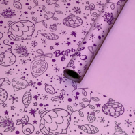 Пленка матовая НГ двухсторонняя "Игрушки" Розовая 58см*10м±5% 50мкр