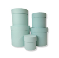 Коробки круглые набор из 5-ти (10*10/13*13/15*15/16*16/18*18) .мятный