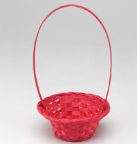 Корзина плетеная (бамбук) D15,5X12 H5 HH25,5, красный Корзина плетеная (бамбук) D15,5X12 H5 HH25,5, красный