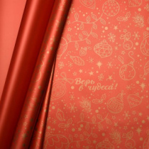 Пленка матовая НГ двухсторонняя "Игрушки" Красная 58см*10м±5% 50мкр