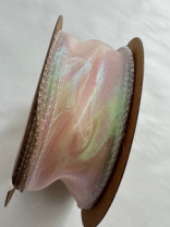 Лента органза, перламутровая,  4cmx10yards, цв.молочный