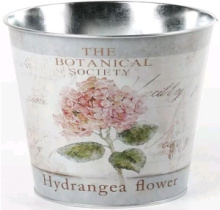 Декоративное кашпо "Цветок гортензии розовый" D18,5XH15,5CM/B13,3, металл