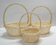Корзины из ивы, 3шт, круг, 33*33*13, 29*29*12, 23*23*10V натуральный