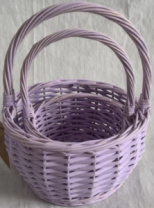 Набор корзин плетеных (ива), 19*19*10*24 см, 15*15*8*20 см, 2 шт., св.сиреневый
