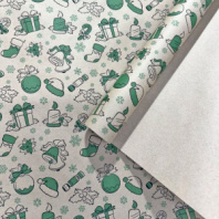 Упаковочная бумага Новогодний подарок зеленый/черный цв. на коричневом 70см/60гр/10м± 5% Упаковочная бумага Новогодний подарок зеленый/черный цв. на коричневом 70см/60гр/10м± 5%