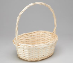 Корзина плетеная (ива): 35x25xH14xHH42  B30x20, 1 шт. белый