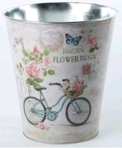 Декоративное кашпо "Цветочный велосипед" D23XH26CM/B16, металл