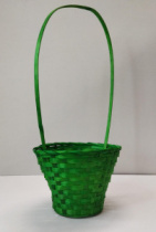 Корзина плетеная (бамбук), D23xH17/53см зеленый