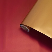 Пленка матовая двухсторонняя золото/бордовый 48см*10м±5% 65мкм