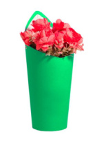 Конус под цветы с высокой спинкой 10*14*33,5 .зеленый