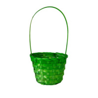 Корзина плетеная (бамбук), D13xH9.5/28 см. зеленый Корзина плетеная (бамбук), D13xH9.5/28 см. зеленый